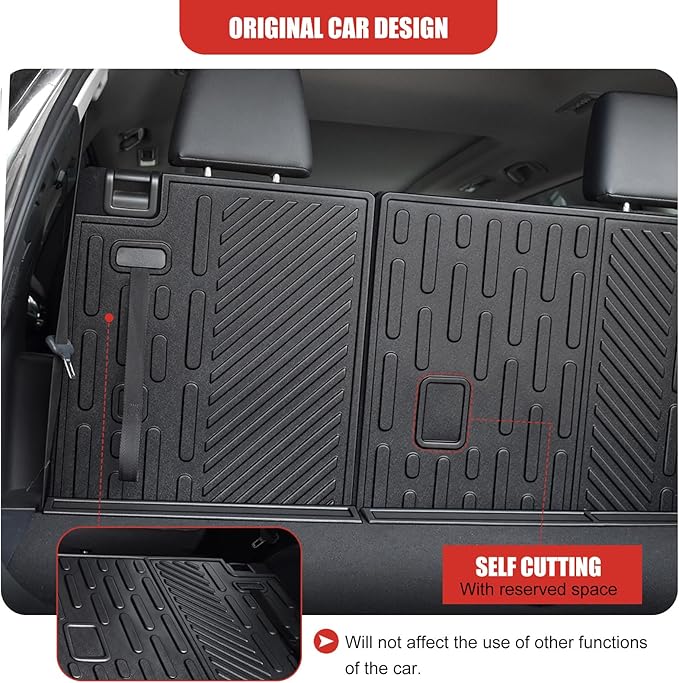 Cargo Mat Fit for 2020-2025 Toyota Highlander&Grand Highlander 3rd Row Backrest Mat TPE Trunk Liner All Weather Seats Back Protector for Highlander/Grand Highlander Accessories(Backrest Liner)