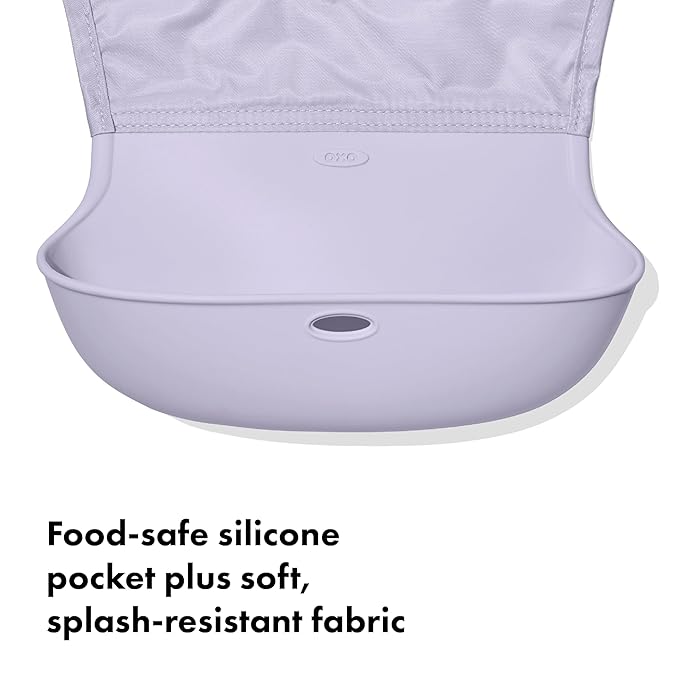 OXO Tot Roll-Up Bib - 2 Pack - Lilac and Opal