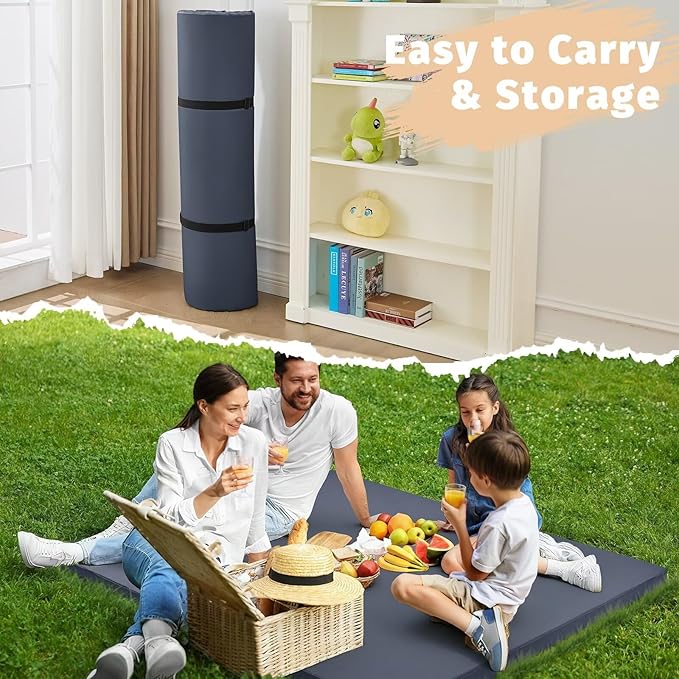 Waterproof Baby Play Mat for Floor 1.3"Thick Memory Foam 79 * 79 Cushion Playpen Playmat Tummy Time Crawling Mat Nursery Rug Pad Mattress Create Soft & Safe Area for Infants,Toddler,Kids,Navy