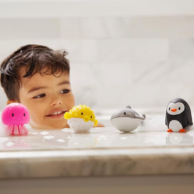 Munchkin Bath Toy Squirts, Ocean Sea Animal | 9 Months and Up | 16 Pack | For Babies and Toddlers
