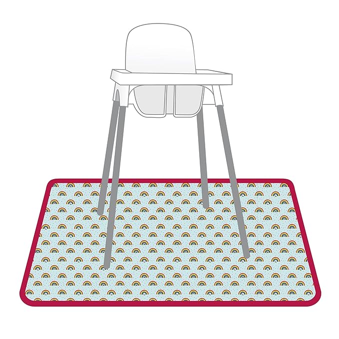 BapronBaby Eric Carle Rainbow Caterpillar Splash Mat - Waterproof Catch-All for Under High Chairs, Floors, Tables, Playtime or Arts & Crafts - Machine Washable - 45" x 45”