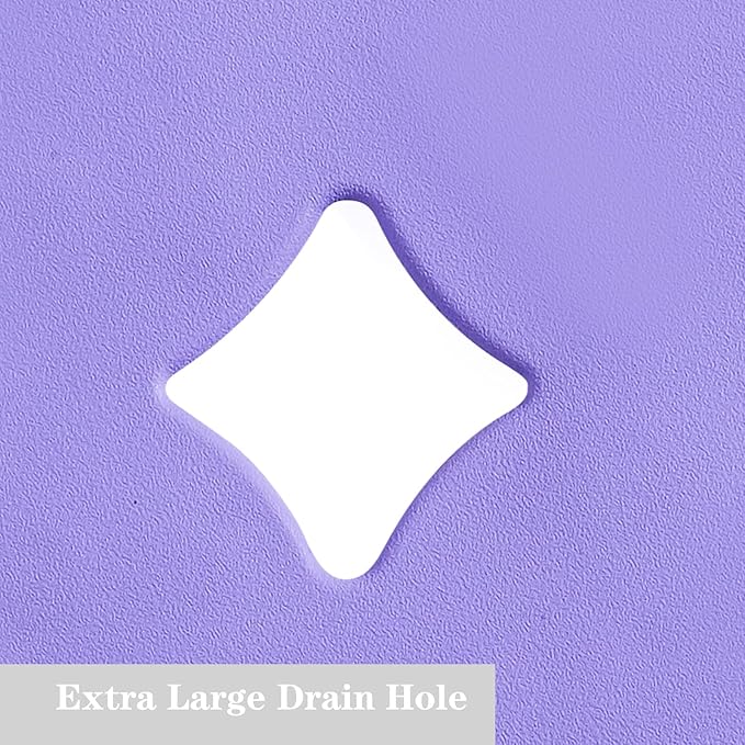 Webos Patented Non Slip Bathtub Mat Shower Mat Bath Mat Tub Mats with Strong Suction Cups Soft Natural Rubber Bath Mat for Inside The tub (Circle-Purple, 28x16 inch)