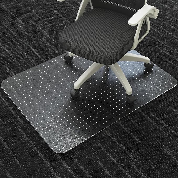 Chair Mat for Carpeted Floor,48''×36'' PVC Carpet Protector for Low Pile Carpets Heavy Duty Effective Grip Anti-Slip,Won't Crack,Easy to Clean for Office and Home