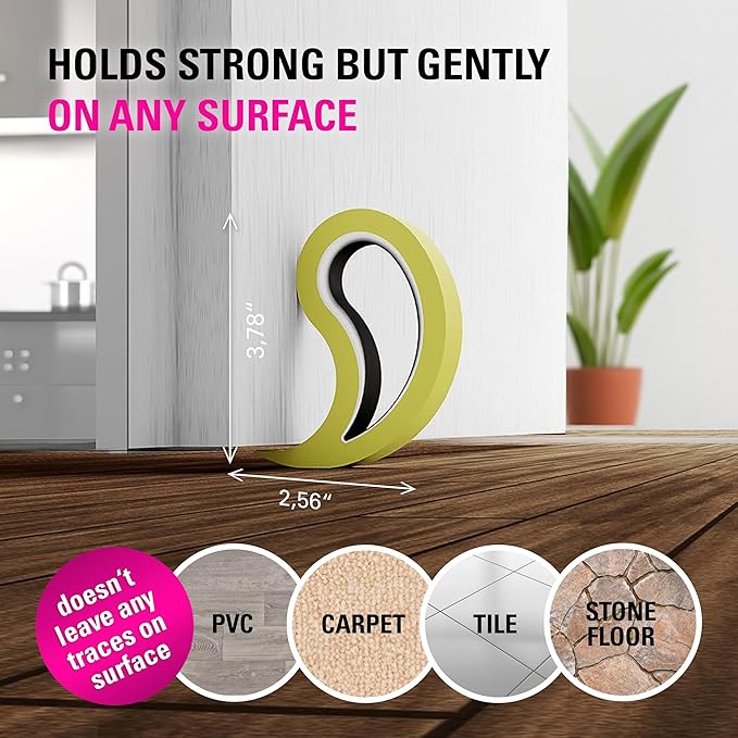 Stoppy Door and Window Stopper, Multi-Functional Wedge, Convenient Door Hook, Window Clamp, Keep Doors and Windows Open with Ease, Home and Office Accessory, (Light Blue, 2 Pack)
