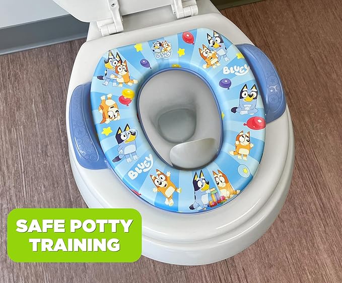 Bluey Soft Potty Seat-Potty Training Toilet Seat,Soft Cushion,Baby-Potty Training,Safe,Easy to Clean,(Pack of 4)
