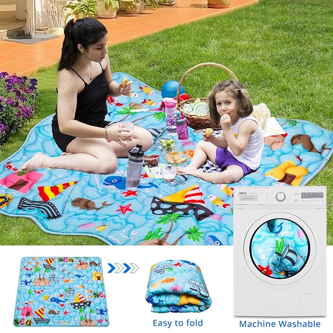 Ocean Baby Gyms Playmats for Playpen Playyards, 50"×50" Thicken Soft Padding Play Mat Babies Toddlers Infants Baby Crawling Mat