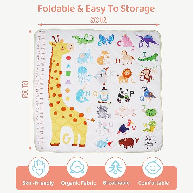 Baby Play Mat ABC Mats for Floor Babies Extra Large&Thick Baby Floor Play Mat Foldable Padded Playmat for Baby Crawling