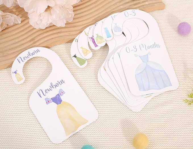 Princess Nursery Closet Dividers - Princess Baby Shower,Baby Girl Closet Organizer,Newborn to 24 Months for Home Nursery