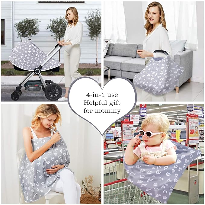 Kefee Kol Baby Nursing Cover & Poncho - Multi-Use Privacy Cover for Baby Car Seat, Shopping Cart, Stroller