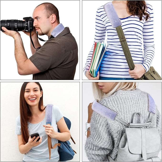 Boao 4 Pack Faux Sheepskin Car Seat Belt Pads Seatbelt Protector Soft Seat Belt Shoulder Strap Cover Comfort Harness Pad(Gray, 9.9 Inch)