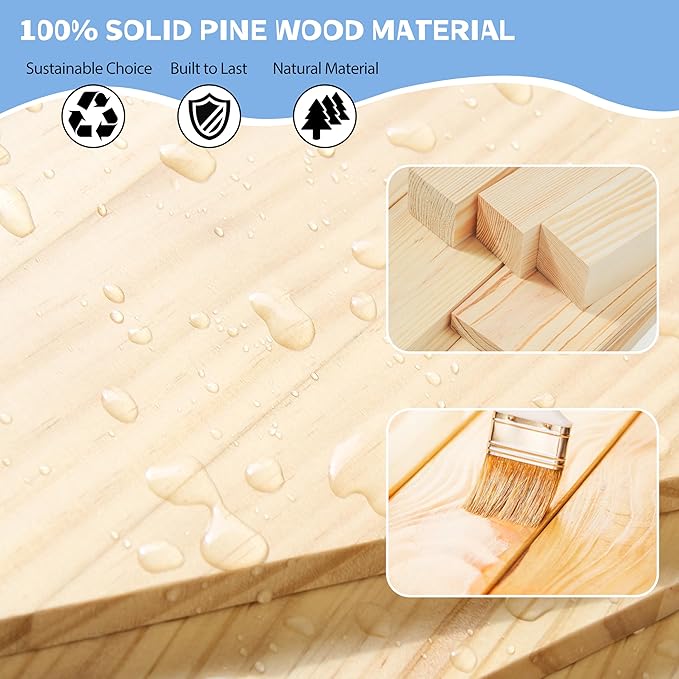 Solid Pine Wood Kids Bookshelf, Double-Sided Nursery Book Shelves, Portable Toddler Bookshelf, Montessori Bookcase, Book Shelf for Kids Rooms, Childrens Book Storage Display for Bedroom Classroom