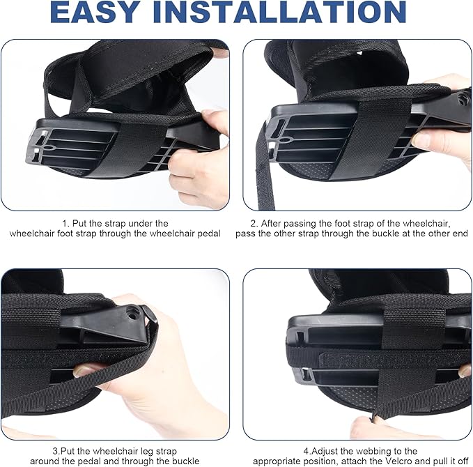 Adjustable Wheelchair Foot Straps for Leg Supports: Durable, Easy to Install, Secure Restraints for Seniors, Disabled, and Post-Surgery Patients,Perfect Foot & Leg Rests