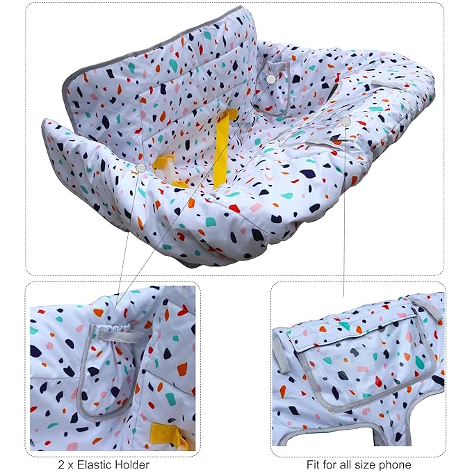 2-in-1 Shopping Cart and High Chair Cover-Grocery Cart Cover for Babies Toddlers Infants Resturant Highchair Cover-Padded Folds to Portable Pouch for Baby Boy Girl (Art)