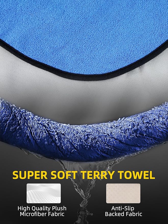 ZIMABLUE Towel Seat Cover - Waterproof Terry Cloth Front Seat Protector for Gym and Beach, Sweat-Absorbent, Non-Slip(Blue,1 Pack)