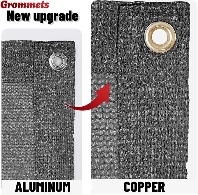 SUNNY GUARD Shade Cloth Custom Size 13x18 FT Sun Shade Screen Fabric Shade Cover Tarp with Grommets for Pergola Backyard Garden, Dark Grey(We Customized)