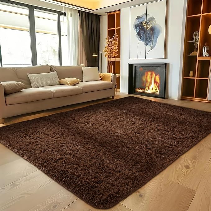 Ophanie Area Rugs for Bedroom Living Room,Color Brown,Size 5' x 8',Shape Rectangular