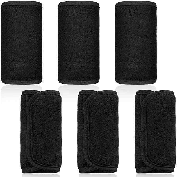 Riakrum 6 Pieces Baby Car Seat Strap Covers Soft Belt Pads Cover for Kids Car Seat Straps Shoulder Pads Infant Stroller Strap Covers Safety Belt Cushion for Boy and Girl(Black)