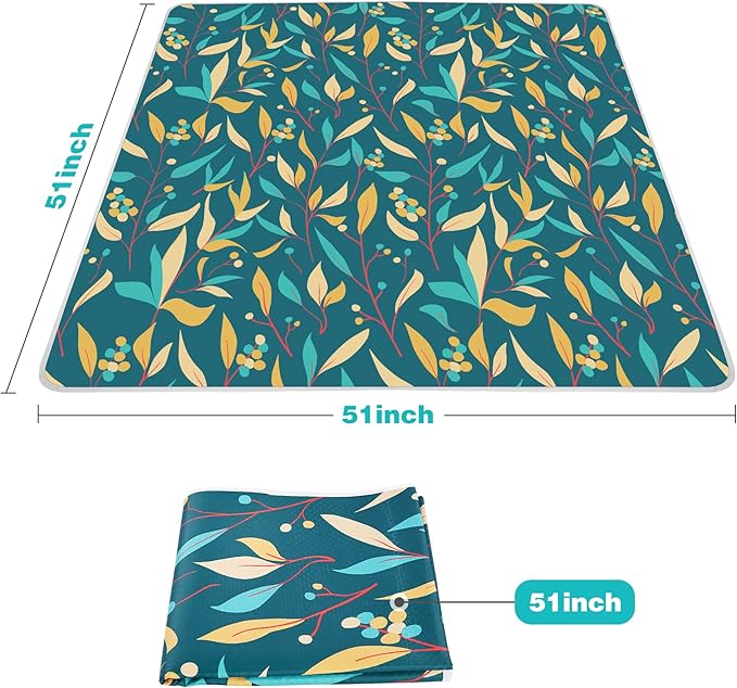 Welspo Splat Mat for Under High Chair, Washable Large Floor Mat, Anti-Slip Silicone Spot Waterproof Baby Splash Mat, Food Catcher Art Craft Leak Proof Mat (51'' X 51'') Green