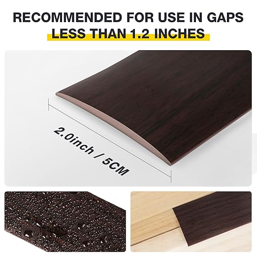 Bnell Floor Transition Strip Floor Cover Strips Self Adhesive Flooring Transitions Laminate Floor Strip Vinyl Floor Flat Divider Strip for for Joining Floor Gaps (3.28FT,2inch, red Oak)