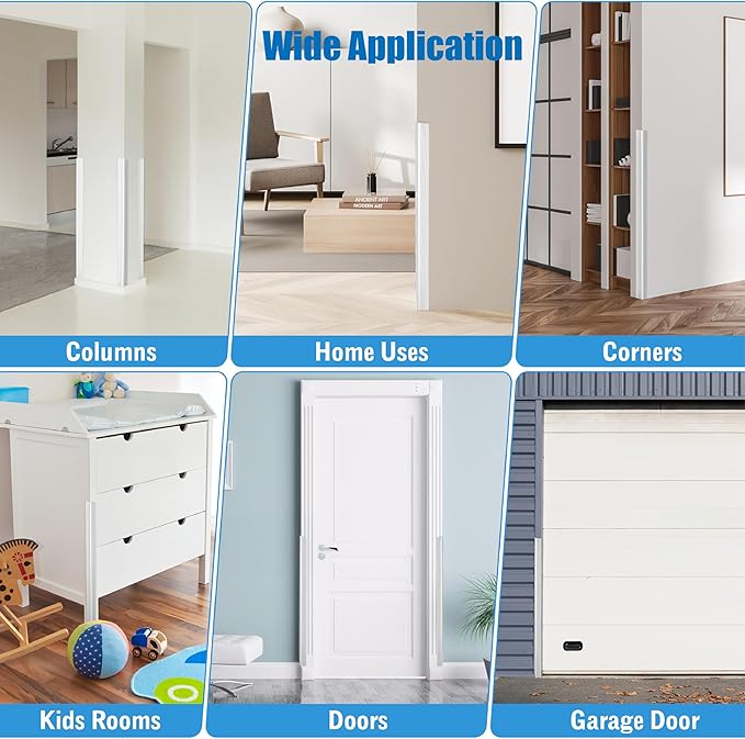Wall Corner Protectors 4 Pack,1.57x1.57x23.62x0.12 inch PVC Double Side Proof Corner Guards for Sharp Edges, Self-Adhesive Corner Protectors for Home, Kindergarten,Thickness-3mm(0.12 in)