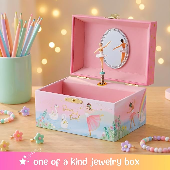 Giggle & Honey® Musical Ballerina Jewelry Box for Girls | Music Boxes for Little Girls | Toddler Jewelry Box for 4 Year Old Kids | Toys for Toddlers | Birthday Gifts for Kids 5, 6, 7, 8, 9 Years