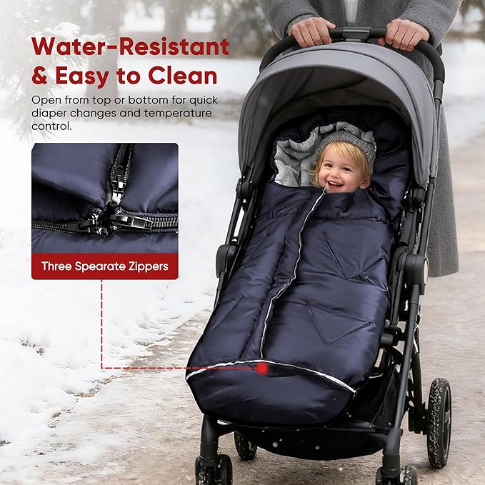 Universal Stroller Blanket & Stroller Footmuff,Water-Repellent Bunting Bag for Babies,Toddlers and Kids,Zipper Footmuff for Stroller,Stroller Winter Cover Warm Baby Sleeping Bag