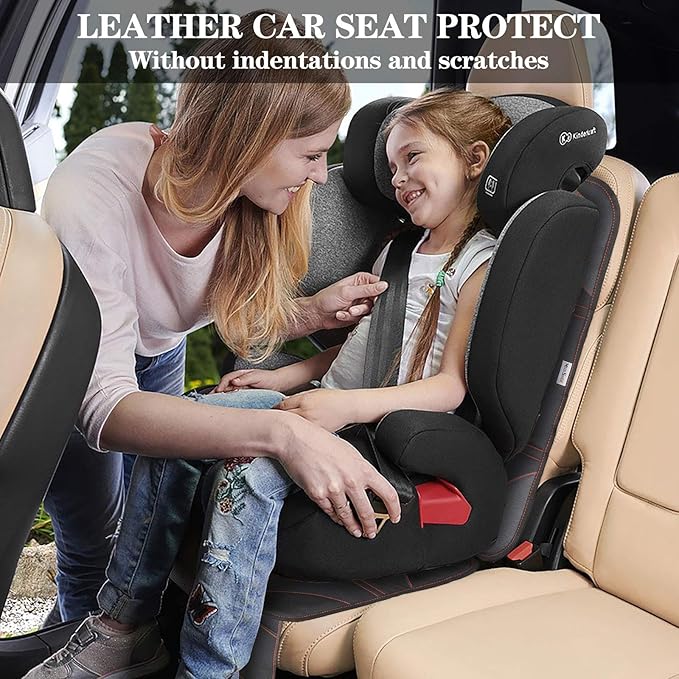Meolsaek Car Seat Protector, Non-Slip Backing Will Not Leave Imprint, Waterproof Thicker Car Seat Cover for SUV, Sedan, Truck, Leather Car Seat Cushion (Black with Red Stitching 1pc)