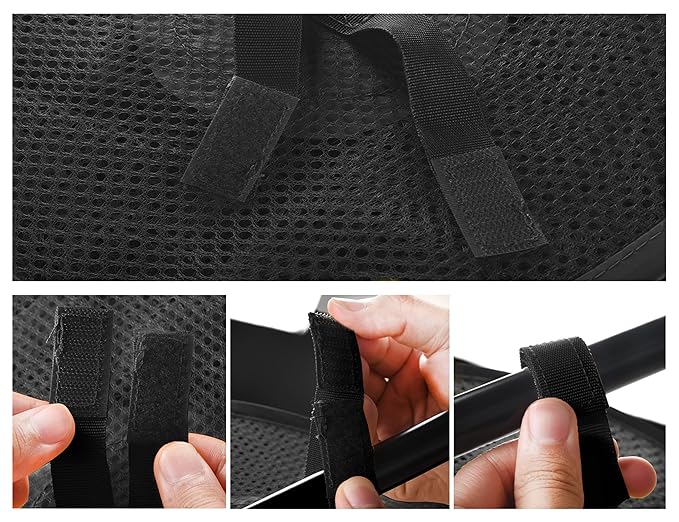 Libeder Mesh Hanging Storage Space Saver Bags Organizer,Foldable Storage Organizer 3 Compartments Toy Storage Basket for Kids Room Bathroom 2 Sets, Black