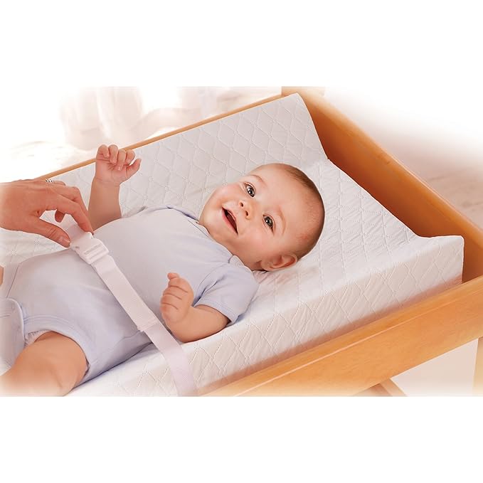 Summer Contoured Changing Pad, 16 x 32 – Comfortable & Secure, with Security Strap and Two High Curved Sides, Easy to Clean (Pack of 2)