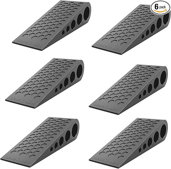 Door Stoppers for Bottom of Door Premium Floor Rubber Door Stop Wedge Made in USA Heavy Duty Honeycomb Design for Carpet, Tile, Ideal for Home, School, Commercial, Black 6 Pack