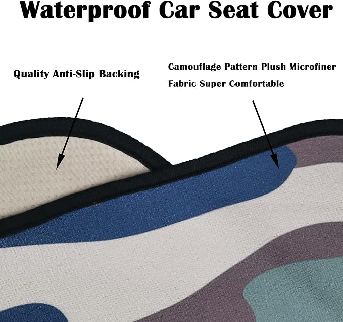 LoyaGour Car Seat Cover Protector Front Seats,for Gym Workout,Running,Swimming,Beach and Hiking,Waterproof Sweat Towel Bucket Seat Covers for Cars SUV Trucks (Camouflage, 2Pcs)
