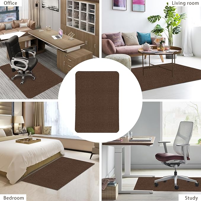 Sycoodeal Office Chair Mat for Hardwood Floor,Office Computer Gaming Chair Mat for Tile Floor,Large Floor Protector Rug,Anti-Slip,Easy to Clean,Coffee(40"x55")