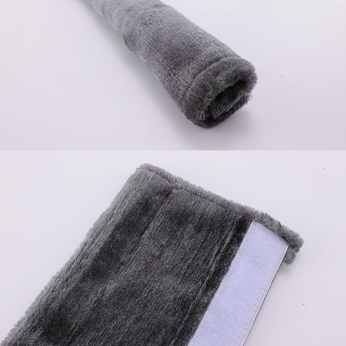 Amooca Soft Faux Fur Universal Fit Seatbelt Cover Car Truck SUV Airplane Seat Belt Shoulder Pad for Carmera Backpack Straps Neck Cushion Protector Extra Long 15.7in Dark Gray