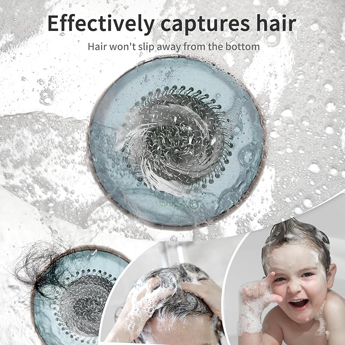 TRAPMATE Reversible Bathtub Drain Hair Catcher, Prevent Clogging Shower Drain Cover, Patend 304 Stainless Steel Drain Strainer for Regular & Pop-up Drain (Teal)