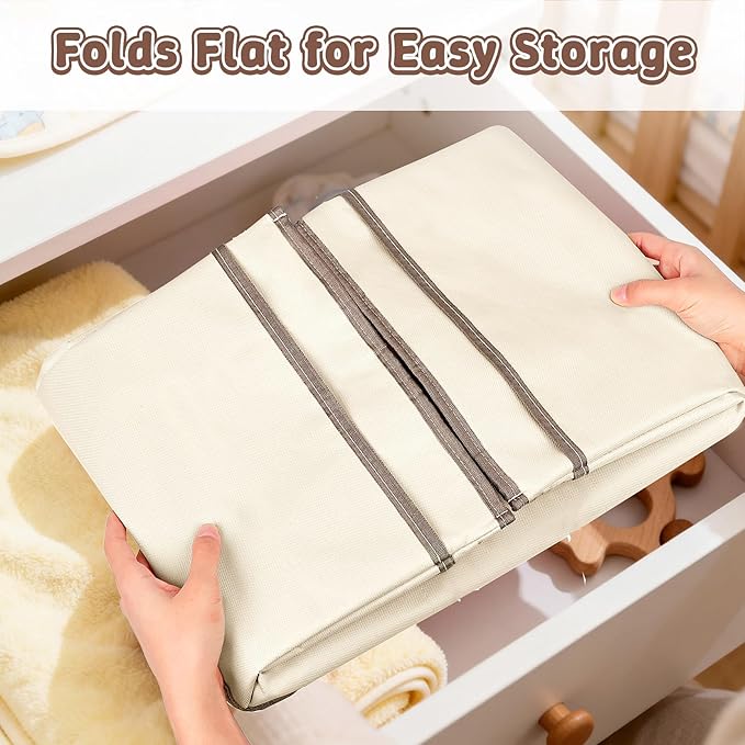 Baby Diaper Caddy Organizer with Handle, Baby Shower Gifts Basket, Nursery Storage Organizer for Newborn, Newborn Essentials Registry Must Have, Portable Car Caddy Organizer for Diapers