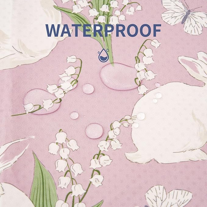 Splat Mat for Under High Chair/Arts/Crafts, Washable Baby Spill Mat Waterproof Non-Slip Floor Splash Mat, Portable Baby Play Mat and Table Cloth (Rabbit, 43"x 43")