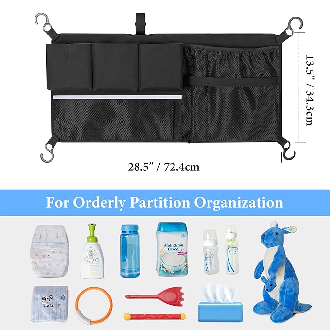 HODRANT Stroller Wagon Cargo Net, Stroller Wagon Accessories Organizer Compatible with WONDERFOLD All W-Series Models, Large Capacity Mesh Cargo Storage Net with Sorting Pockets for Dry Wet Separation