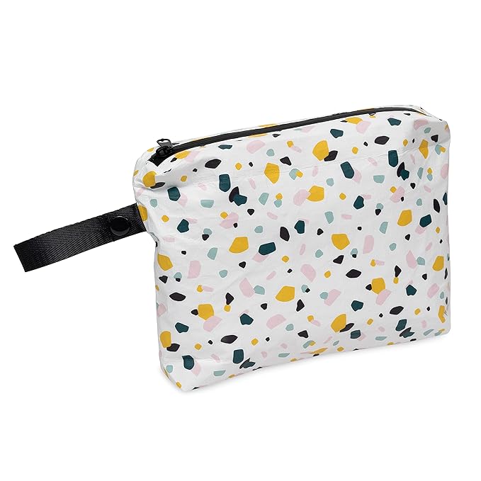 Rolling Nomad Tyvek Zippered Pouch, Swimsuit Bags, Wet & Dry Reversable Bags, Travel, Toiletry, Pool & Beach Essentials, Waterproof, Summer Must Haves, 8x6.5x1, (Small)