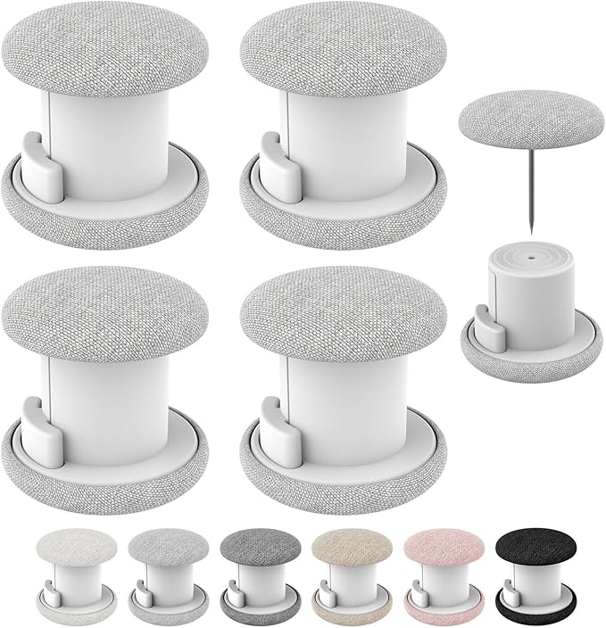 AHAILUOO Duvet Clips, Linen Double Sided Pin Fasteners, Sheet Comforter Holder (12, Light Gray)