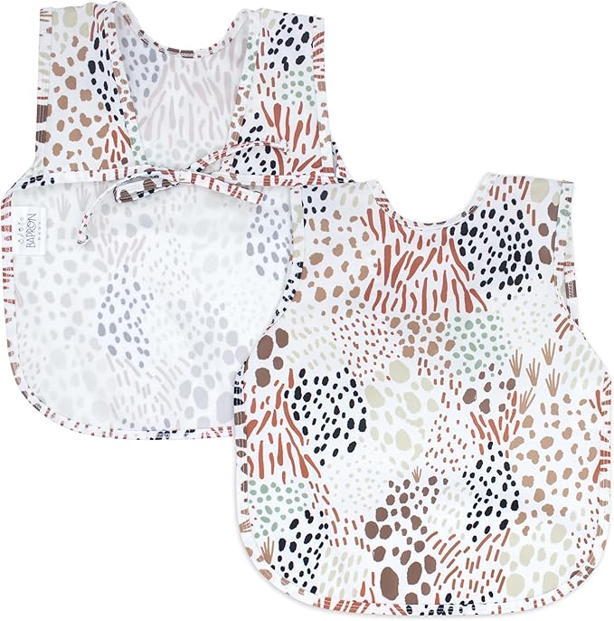 BapronBaby Animal Prints Bapron - No Neck Tie Safer Bib - Baby & Toddler - Soft Waterproof - PVC, BPA & Phthalate Free - 6m+