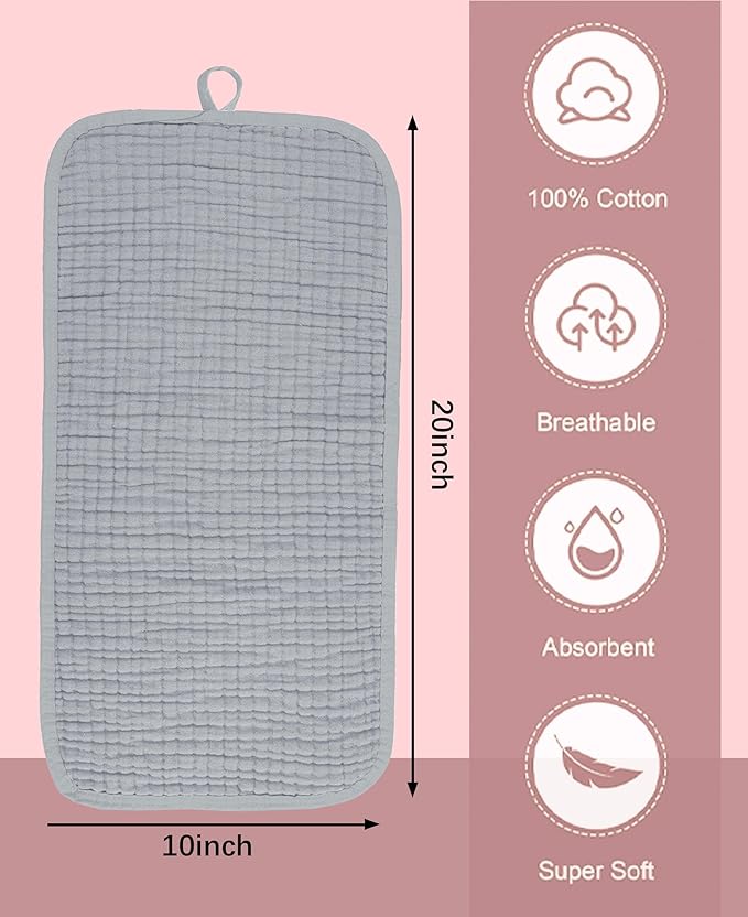 14Pack Muslin Baby Burp Cloths 100% Cotton 20"X10" Soft Absorbent Quick Drying Newborn Drool Baby Face Washcloths
