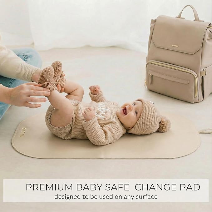 Beautiful Portable Baby Changing Pad - Wipeable and Easy to Clean Diaper Changing Mat - The Perfect Waterproof Vegan Leather Pad for Traveling