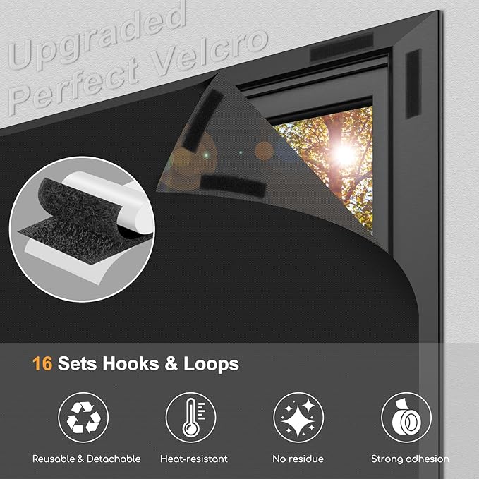 Blackout Curtains for Bedroom - 39" x 57" Portable Blackout Blinds Curtain for Any Windows -100% Blackout Shades Window Film -Temporary Blackout Shades for Baby Nursery,Dorm Room,Travel or Office Use
