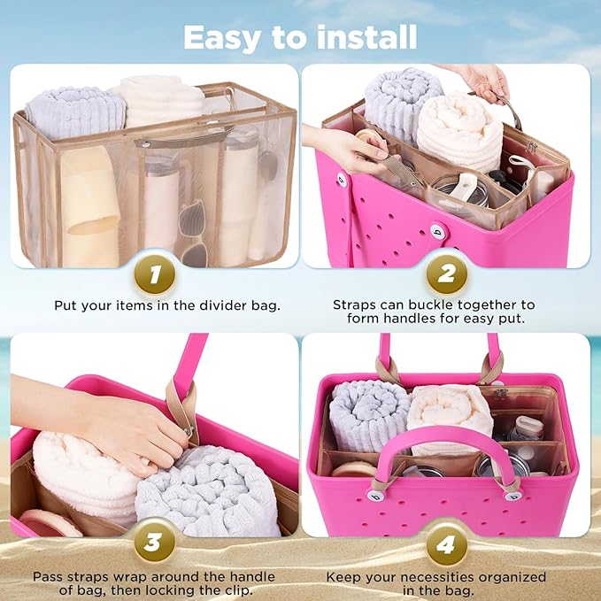 OUTXE Beach Bag Organizer Compatible with X Large Bogg Bag Accessories Inserts, Lightweight Mesh Insert Divider Pouch for Original XL Bogg Bags, Beach Tote Bags Insert for Organizing
