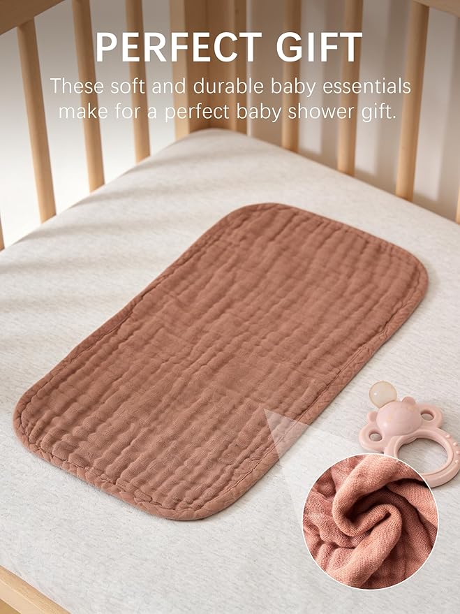 Lovely Care 12 Pack Muslin Burp Cloths 100% Cotton Muslin Cloths Large 20''x10'' Extra Soft and Absorbent Baby Burping Cloth - Boho Neutrals