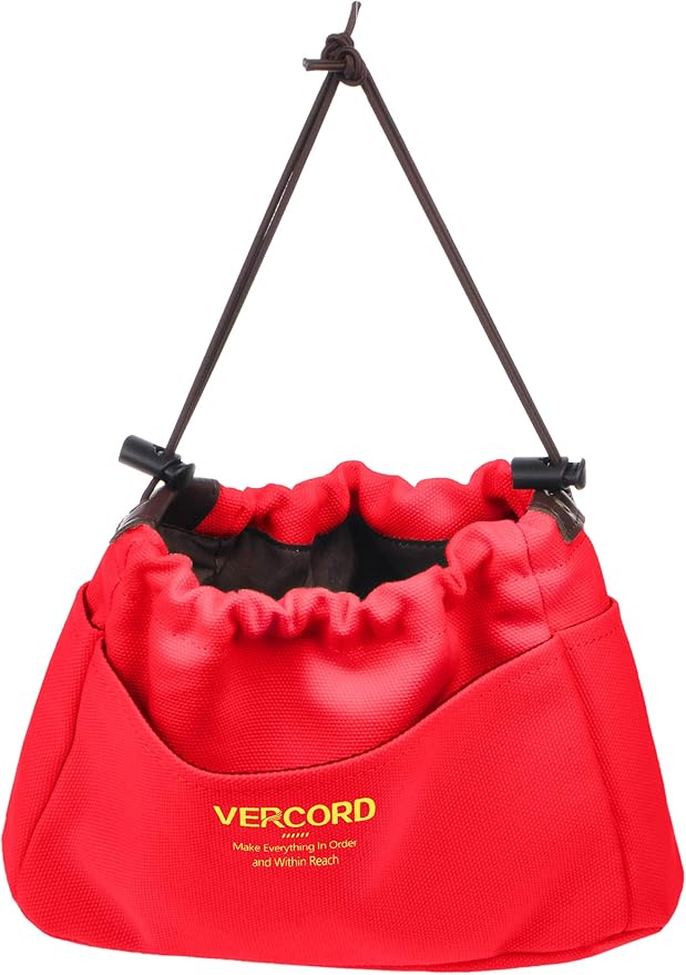 Vercord Canvas Handbag Organizers, Sturdy Purse Insert Organizer Bag in Bag, 10 Pockets Red Small