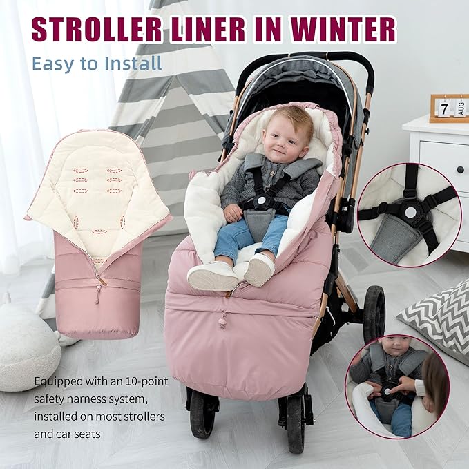 LAT Baby Warm Bunting Bag Universal,Extended and Removable,Stroller Sleeping Bag Cold Weather,Waterproof Toddler Footmuff