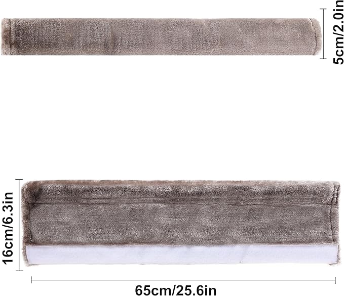 Amooca Soft Faux Fur Universal Fit Seatbelt Cover Car Truck SUV Airplane Seat Belt Shoulder Pad for Carmera Backpack Straps Neck Cushion Protector Extra Long 25.6in Brown Gray