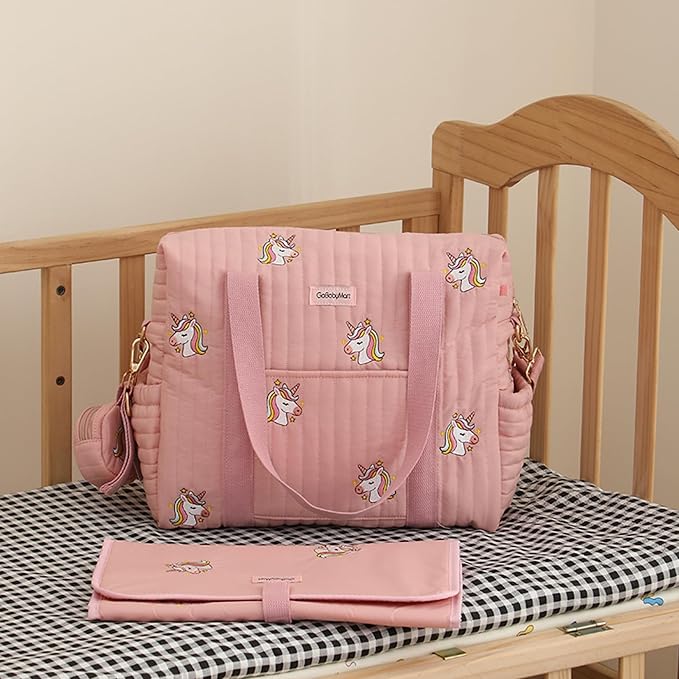 GOBABYMART 3pc Diaper Bag Tote Set, Hospital Bag for Labor & Delivery, Maternity Travel Bag with Changing Pad & Pacifier Case