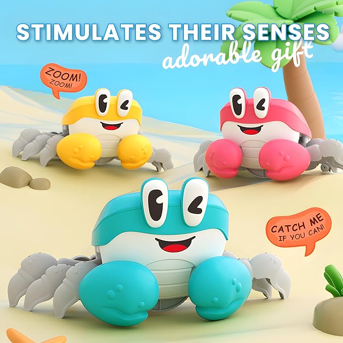 BEKILOLE Tummy Time Toys Baby Toys 6-12 Months | Musical Toddler Boys Girls Birthday Gift for Age 0+ Months | Battery NOT Included - Pink